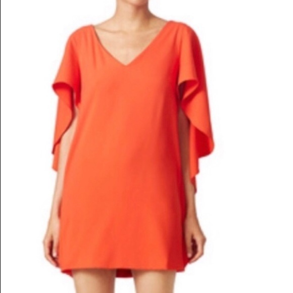 Open Ceremony Crepe Shift Dress Cascade Sleeves - Picture 5 of 10